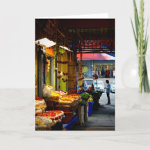 Tarjeta de mercado de flores al aire libre