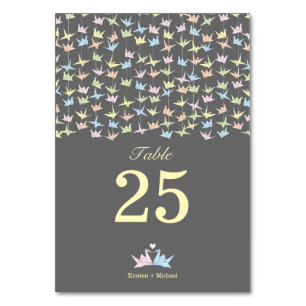 Tarjeta De Mesa 1000 Boda de grúas de papel colgante (gris)
