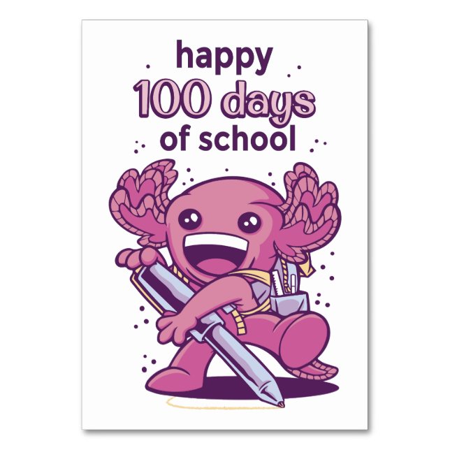 Tarjeta De Mesa 100 días de invitación escolar (Anverso)