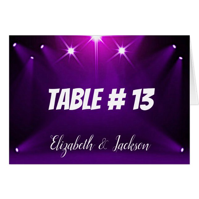 Tarjeta de mesa # 13 - En el foco de atención Boda (Anverso (Horizontal))