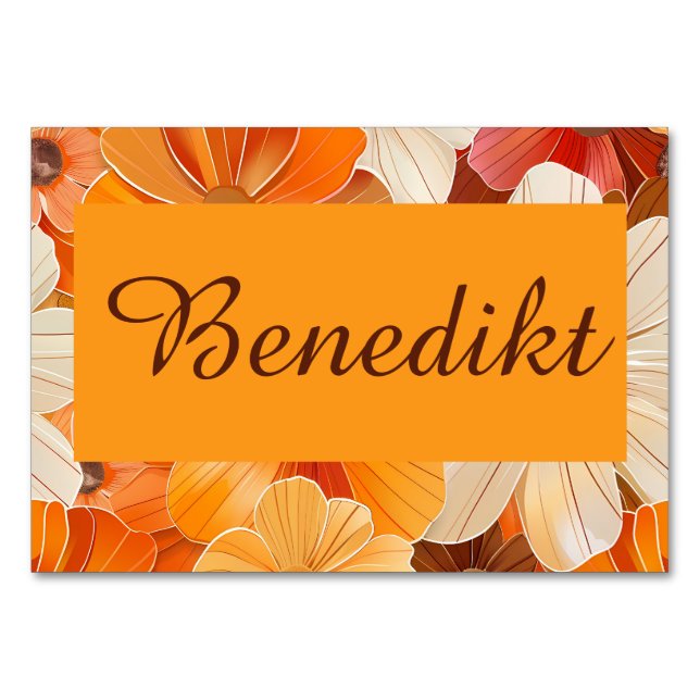 Tarjeta De Mesa 1970er Florale Gartenparty (Anverso)