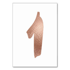 Tarjeta De Mesa 1 Número de tabla Oro rosa rosa blanco metálico