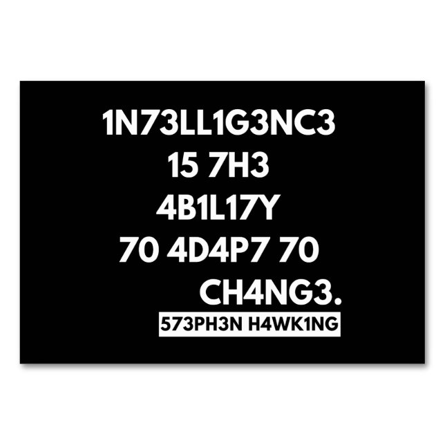 TARJETA DE MESA 1N73LL1G3NC3 15 7H3 4B1L17Y 70 4D4P7 70 CH4NG3. (Anverso)