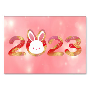 Tarjeta De Mesa 2023, Año Nuevo Chino, Conejo