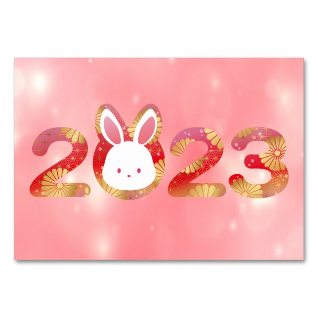 Tarjeta De Mesa 2023, Año Nuevo Chino, Conejo (Anverso)