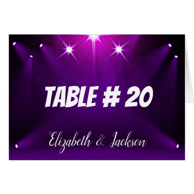 Tarjeta de mesa # 20 - En el foco de atención Boda (Anverso (Horizontal))