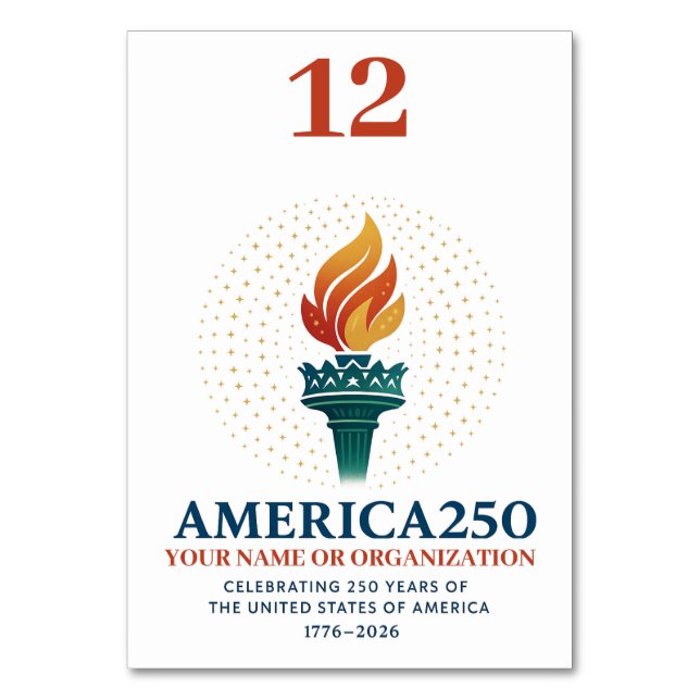 Tarjeta De Mesa 250 cumpleaños de Estados Unidos (Anverso)