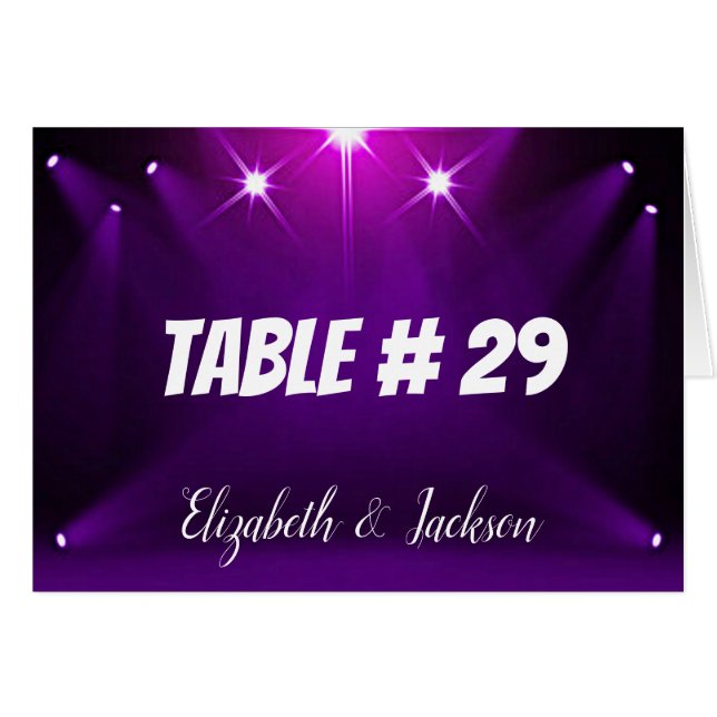 Tarjeta de mesa # 29 - En el foco de atención Boda (Anverso (Horizontal))