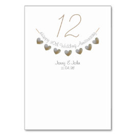 Tarjeta De Mesa 30.º número de la tabla de aniversario del boda Pe