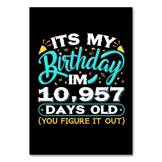 Tarjeta De Mesa 30 cumpleaños | Es Mi Cumpleaños 30 (Anverso)