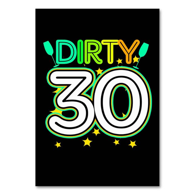 Tarjeta De Mesa 30 cumpleaños | Feliz 30 cumpleaños (Anverso)