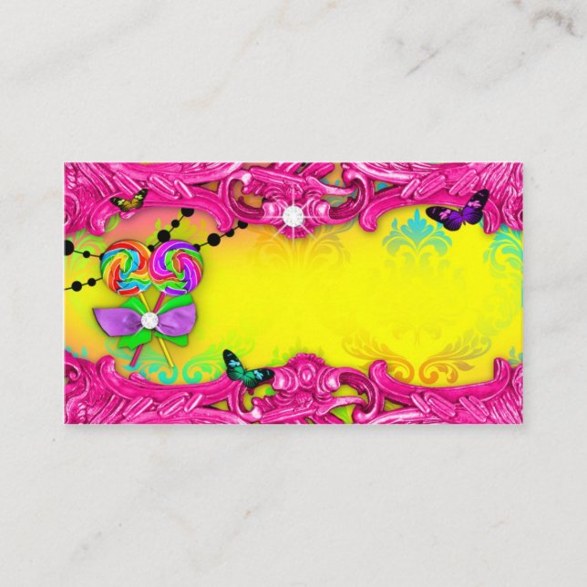 Tarjeta De Mesa 311 Candy Wonderland Dulce Rosa 16 Cartas De Lugar (Anverso)