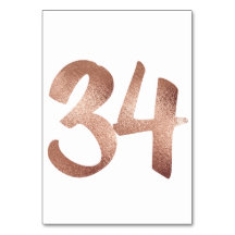 34 Número de tabla Oro rosa rosado blanco metálico