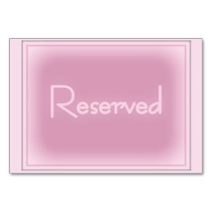 Tarjeta De Mesa 3,5" horizontal rosado x 5" reservó