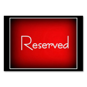 Tarjeta De Mesa 3,5" horizontal x 5" Tablecard reservado, básico