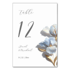 Tarjeta De Mesa 3D  Flower Blue Lily Wedding
