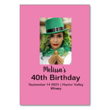 40.º cumpleaños foto rosa personalizada