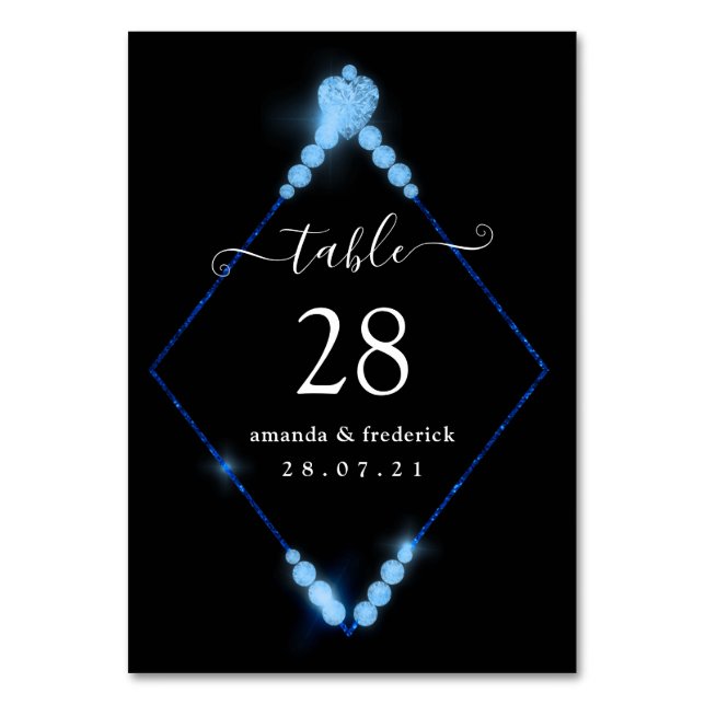 Tarjeta De Mesa 60.º aniversario de Bodas de diamantes (Anverso)