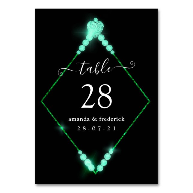 Tarjeta De Mesa 60.º aniversario de Bodas de diamantes (Anverso)