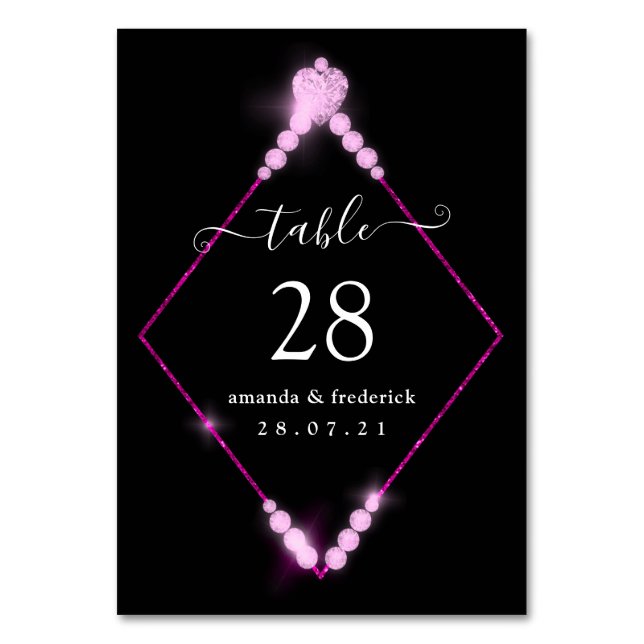 Tarjeta De Mesa 60.º aniversario de Bodas de diamantes (Anverso)