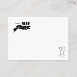 Tarjeta De Mesa 60 y mano esparcido negro y blanco