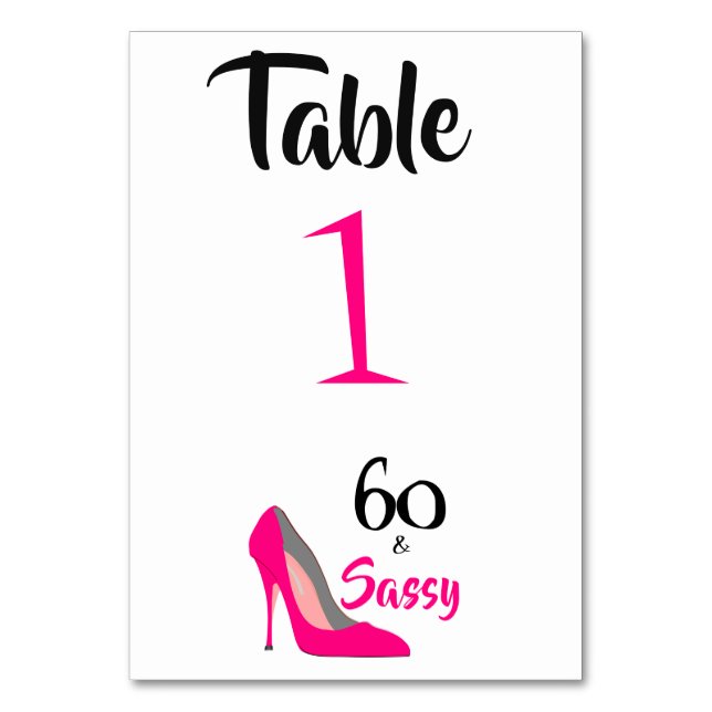 Tarjeta De Mesa 60 y Sassy Cumpleaños 60 (Anverso)