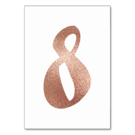 Tarjeta De Mesa 8 Número de tabla Oro rosa rosa blanco metálico