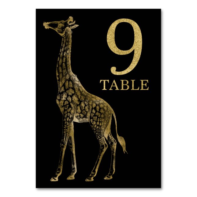 Tarjeta de mesa 9 de la tabla de la jirafa de anim (Anverso)