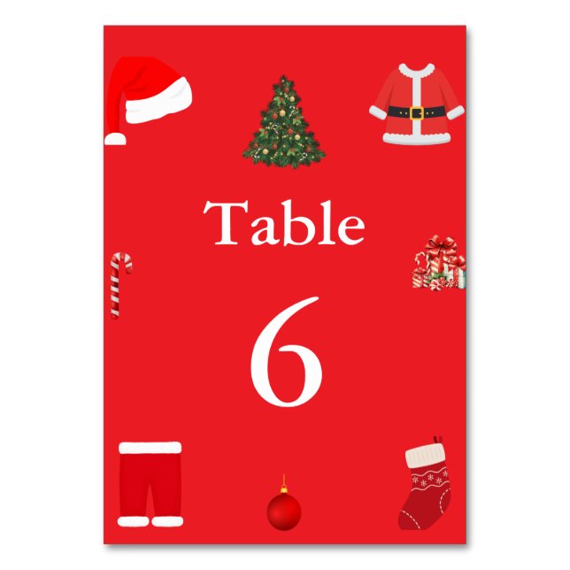 Tarjeta De Mesa A Cozy Christmas Gathering Set on Warm Red (Anverso)
