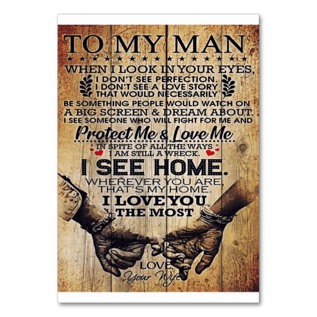 Tarjeta De Mesa A mi esposo como regalo | Carta especial al marido (Anverso)