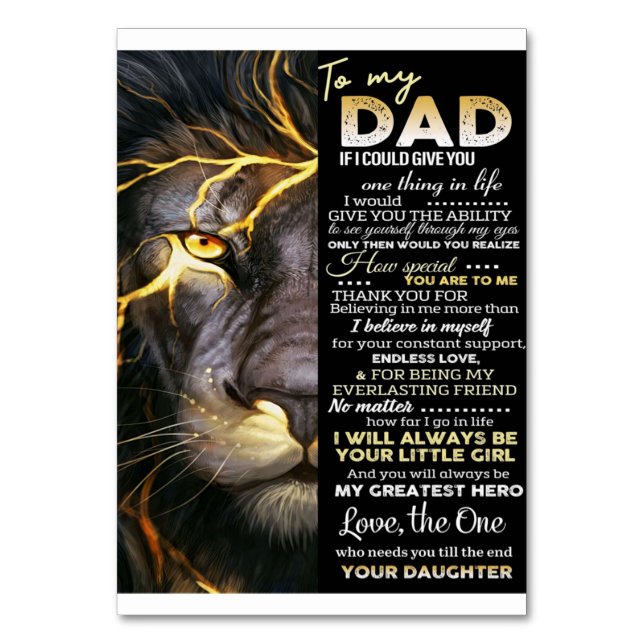 Tarjeta De Mesa A mi papá | Letra Adorable | Lovely Gift (Anverso)