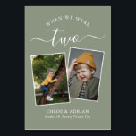 Tarjeta De Mesa A través de los años Boda de fotografía de pareja<br><div class="desc">Recuerde y diviértase con los números de la mesa de recepción de su boda. Estos sencillos y elegantes números de la mesa le dan la opción de incluir una fotografía de la novia y del novio a la misma edad que el número de la mesa, el nombre o apellidos de...</div>