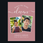 Tarjeta De Mesa A través de los años Boda de fotografía de pareja<br><div class="desc">Recuerde y diviértase con los números de la mesa de recepción de su boda. Estos sencillos y elegantes números de la mesa le dan la opción de incluir una fotografía de la novia y del novio a la misma edad que el número de la mesa, el nombre o apellidos de...</div>