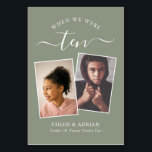 Tarjeta De Mesa A través de los años Boda de fotografía de pareja<br><div class="desc">Recuerde y diviértase con los números de la mesa de recepción de su boda. Estos sencillos y elegantes números de la mesa le dan la opción de incluir una fotografía de la novia y del novio a la misma edad que el número de la mesa, el nombre o apellidos de...</div>