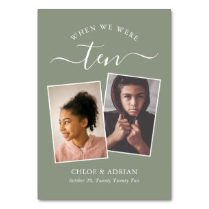 Tarjeta De Mesa A través de los años Boda de fotografía de pareja 