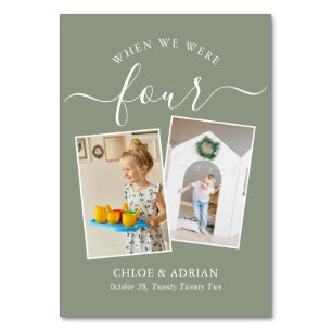 Tarjeta De Mesa A través de los años Boda de fotografía de pareja 