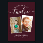 Tarjeta De Mesa A través de los años Boda de fotografía de pareja<br><div class="desc">Recuerde y diviértase con los números de la mesa de recepción de su boda. Estos sencillos y elegantes números de la mesa le dan la opción de incluir una fotografía de la novia y del novio a la misma edad que el número de la mesa, el nombre o apellidos de...</div>