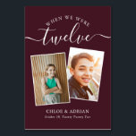 Tarjeta De Mesa A través de los años Boda de fotografía de pareja<br><div class="desc">Recuerde y diviértase con los números de la mesa de recepción de su boda. Estos sencillos y elegantes números de la mesa le dan la opción de incluir una fotografía de la novia y del novio a la misma edad que el número de la mesa, el nombre o apellidos de...</div>