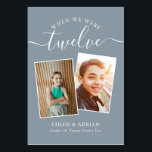 Tarjeta De Mesa A través de los años Boda de fotografía de pareja<br><div class="desc">Recuerde y diviértase con los números de la mesa de recepción de su boda. Estos sencillos y elegantes números de la mesa le dan la opción de incluir una fotografía de la novia y del novio a la misma edad que el número de la mesa, el nombre o apellidos de...</div>