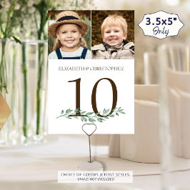 Tarjeta De Mesa A través de los años Fotos Boda Tabla Número Rótul