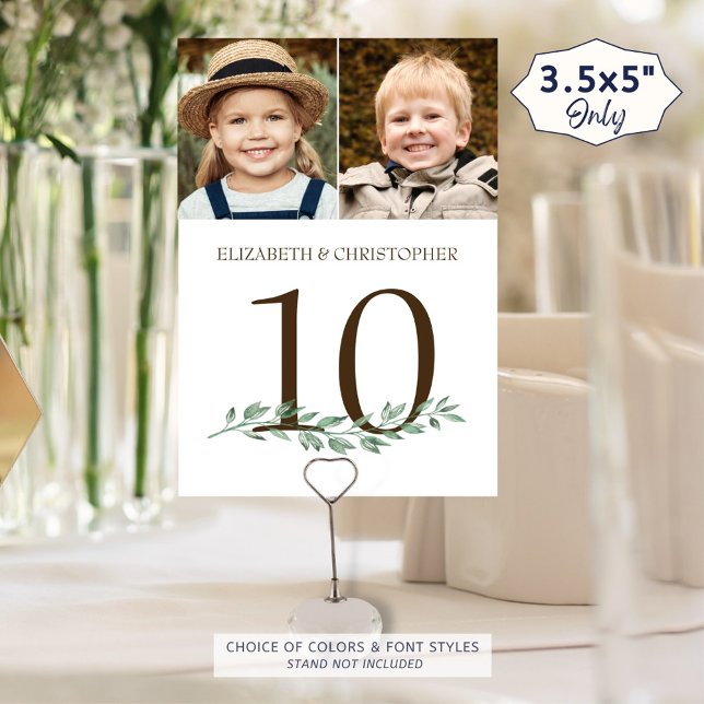 Tarjeta De Mesa A través de los años Fotos Boda Tabla Número Rótul (Subido por el creador)