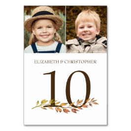 Tarjeta De Mesa A través de los años Fotos Boda Tabla Número Rótul