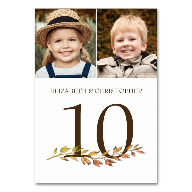 Tarjeta De Mesa A través de los años Fotos Boda Tabla Número Rótul (Anverso)