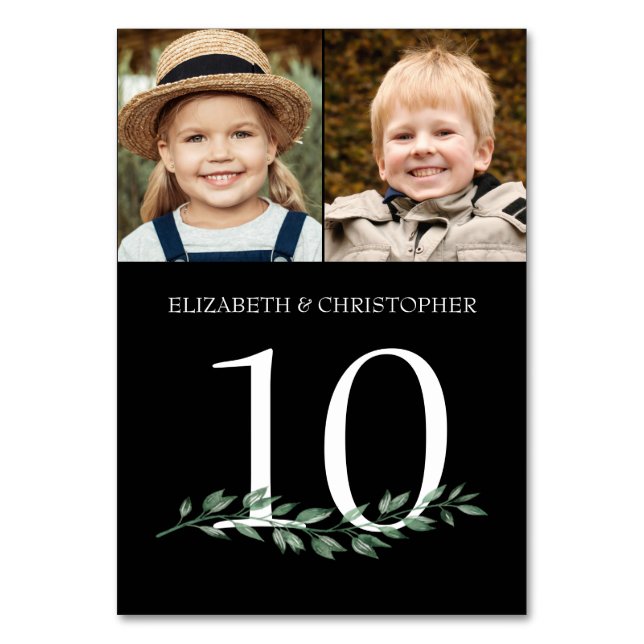 Tarjeta De Mesa A través de los años Fotos Boda Tabla Número Rótul (Anverso)