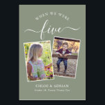 Tarjeta De Mesa A través de los años, una foto Boda de la tabla mo<br><div class="desc">Recuerde y diviértase con los números de la mesa de recepción de su boda. Estos sencillos y elegantes números de la mesa le dan la opción de incluir una fotografía de la novia y del novio a la misma edad que el número de la mesa, el nombre o apellidos de...</div>