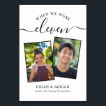 Tarjeta De Mesa A través de los años, una foto Boda de la tabla mo<br><div class="desc">Recuerde y diviértase con los números de la mesa de recepción de su boda. Estos sencillos y elegantes números de la mesa le dan la opción de incluir una fotografía de la novia y del novio a la misma edad que el número de la mesa, el nombre o apellidos de...</div>