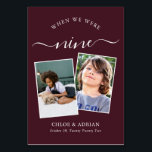 Tarjeta De Mesa A través de los años, una foto Boda de la tabla mo<br><div class="desc">Recuerde y diviértase con los números de la mesa de recepción de su boda. Estos sencillos y elegantes números de la mesa le dan la opción de incluir una fotografía de la novia y del novio a la misma edad que el número de la mesa, el nombre o apellidos de...</div>