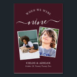 Tarjeta De Mesa A través de los años, una foto Boda de la tabla mo<br><div class="desc">Recuerde y diviértase con los números de la mesa de recepción de su boda. Estos sencillos y elegantes números de la mesa le dan la opción de incluir una fotografía de la novia y del novio a la misma edad que el número de la mesa, el nombre o apellidos de...</div>