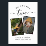 Tarjeta De Mesa A través de los años, una foto Boda de la tabla mo<br><div class="desc">Recuerde y diviértase con los números de la mesa de recepción de su boda. Estos sencillos y elegantes números de la mesa le dan la opción de incluir una fotografía de la novia y del novio a la misma edad que el número de la mesa, el nombre o apellidos de...</div>