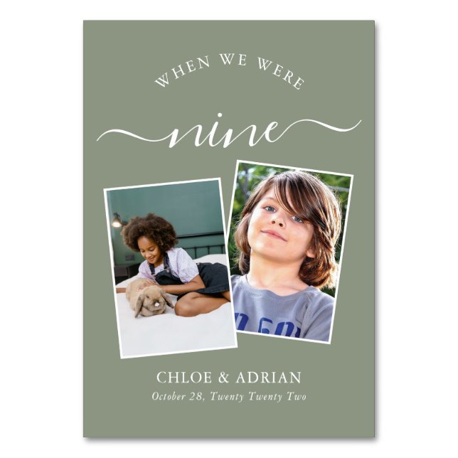 Tarjeta De Mesa A través de los años, una foto Boda de la tabla mo (Anverso)